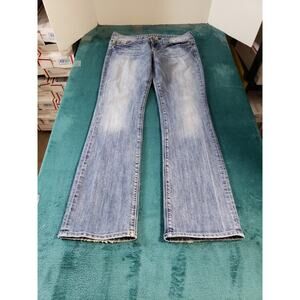 Guess Jeans Size 31 Womens Blue Cotton Pants Low Rise Daredevil Bootcut USA